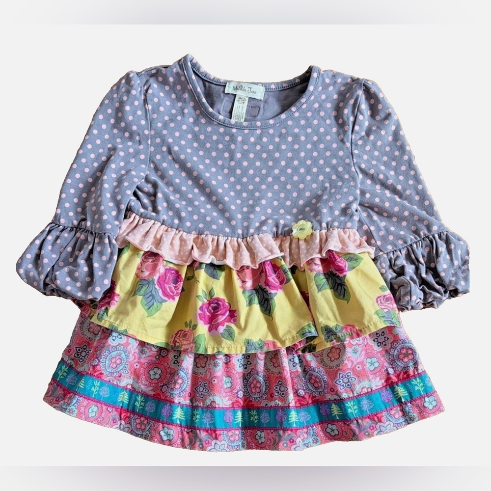 Matilda Jane 18-24M Mixed Print Ruffle Dress Floral Polka Dot Boutique